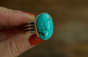 natural fox turquoise ring size 11.5