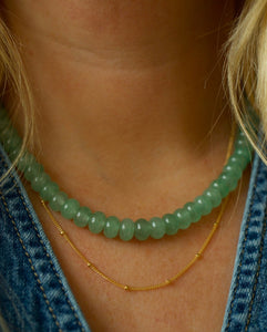 green aventurine beaded necklace