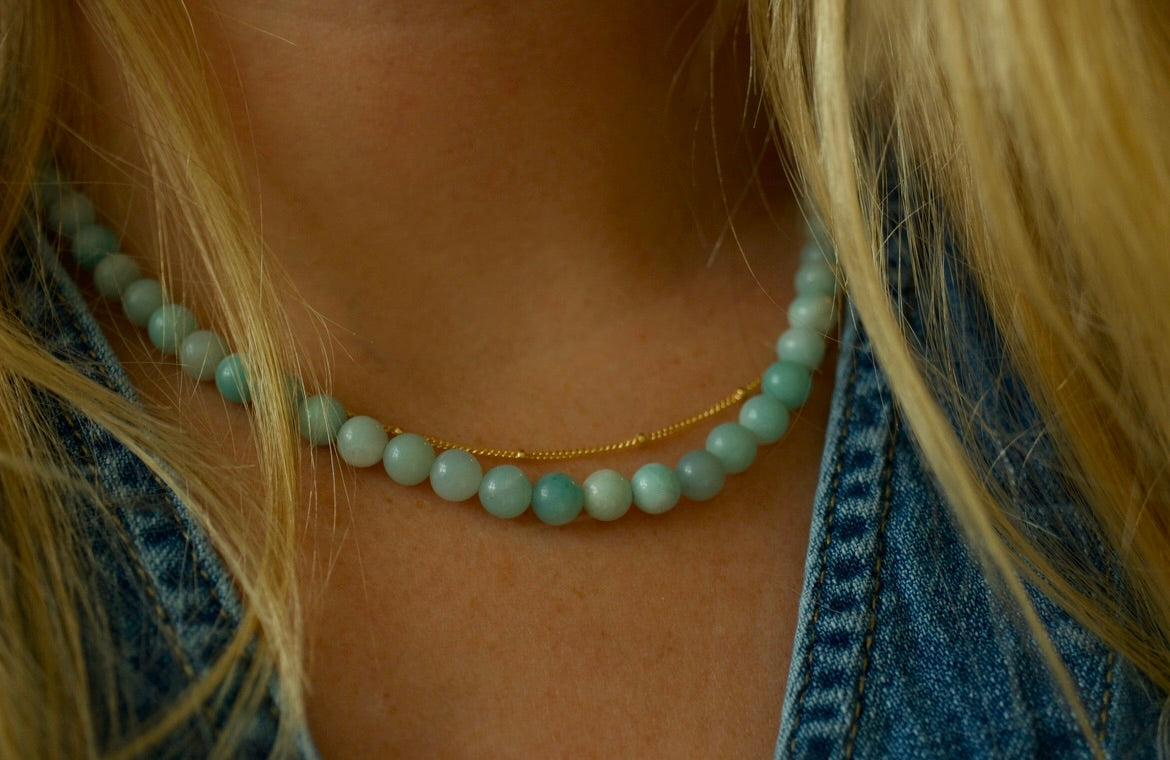 amazonite beaded necklace