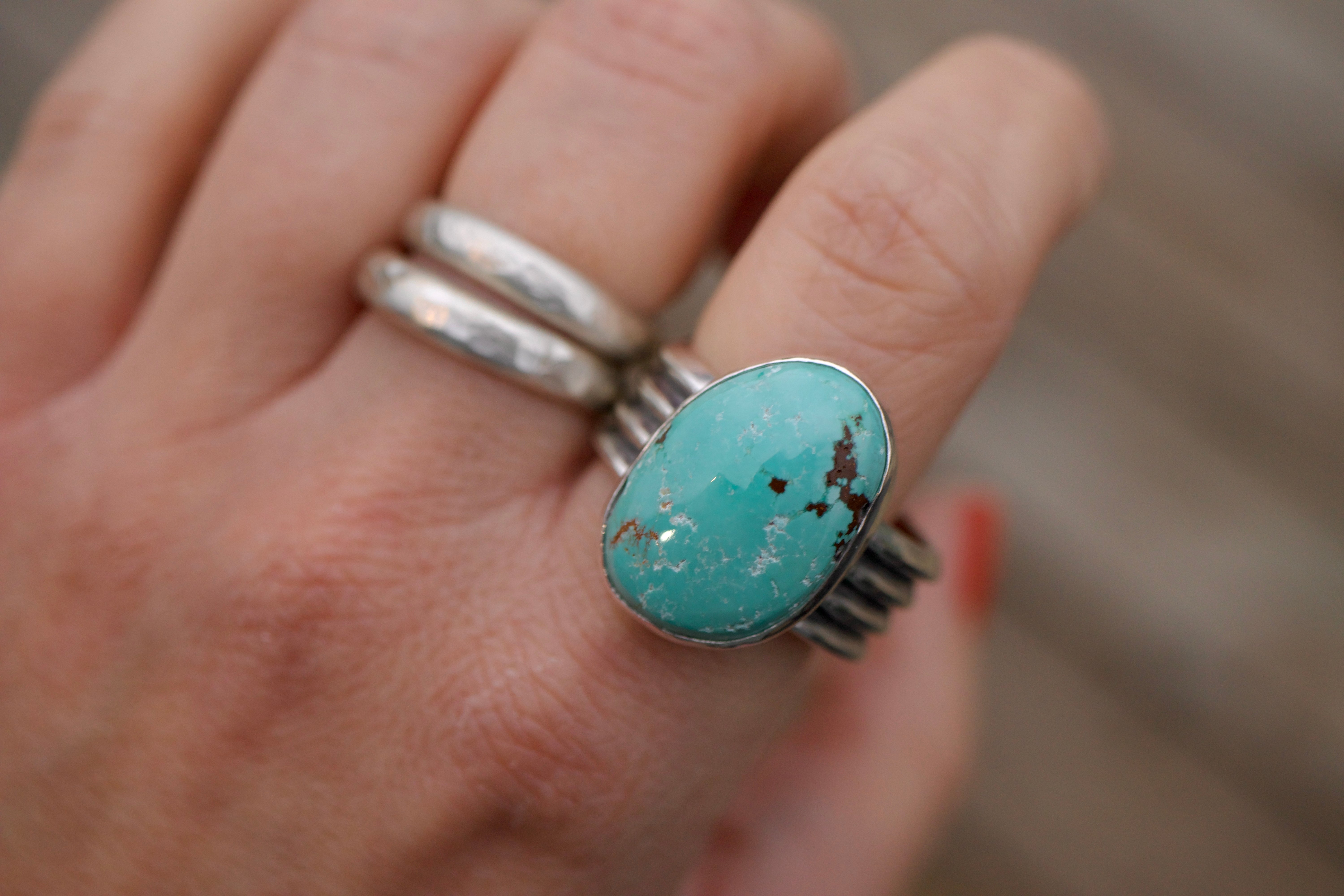 natural fox turquoise ring size 11.5