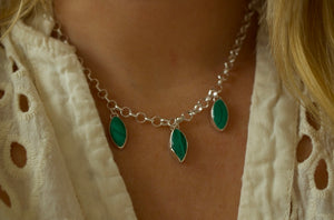 three drop malachite necklace