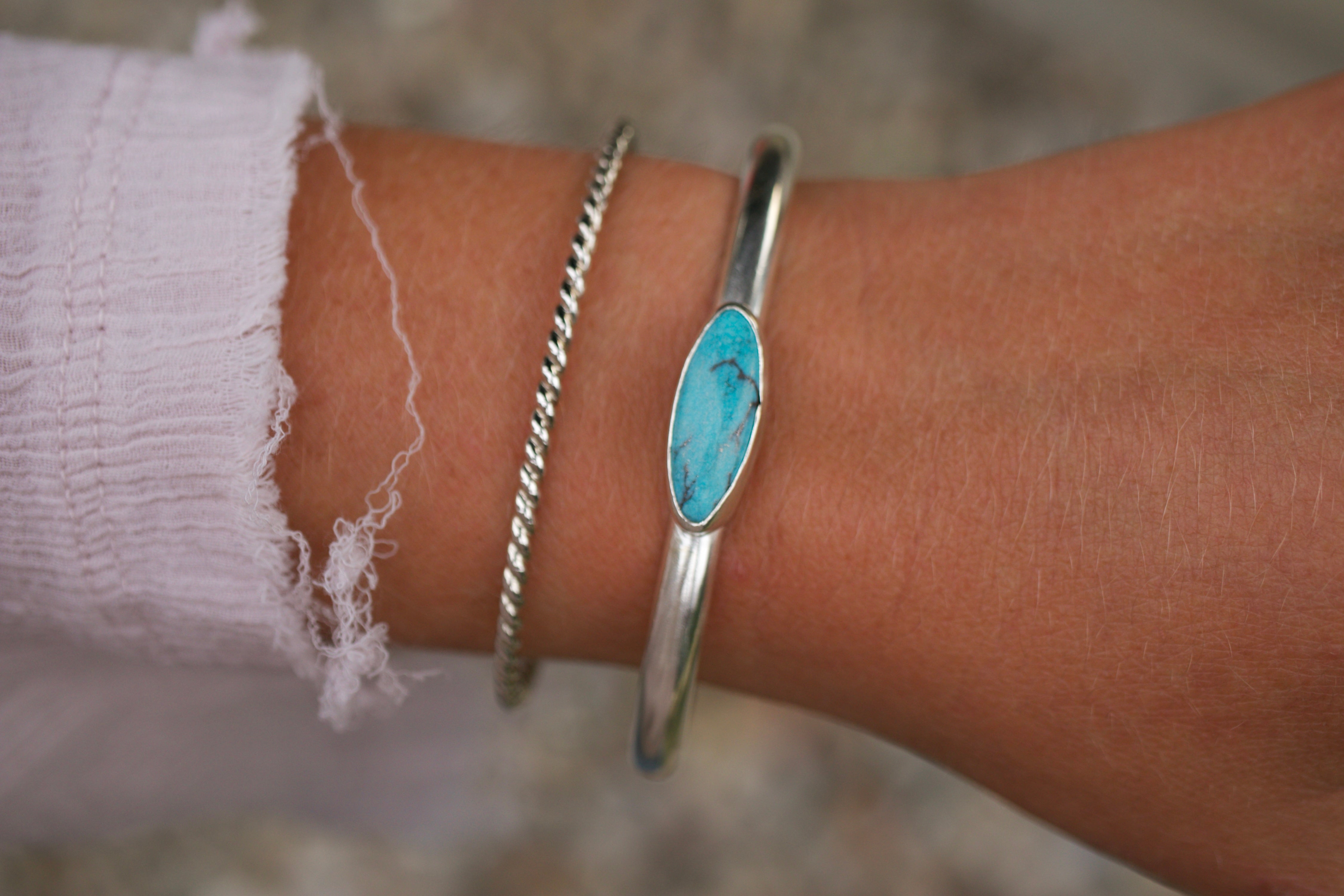 oval sonoran turquoise cuff