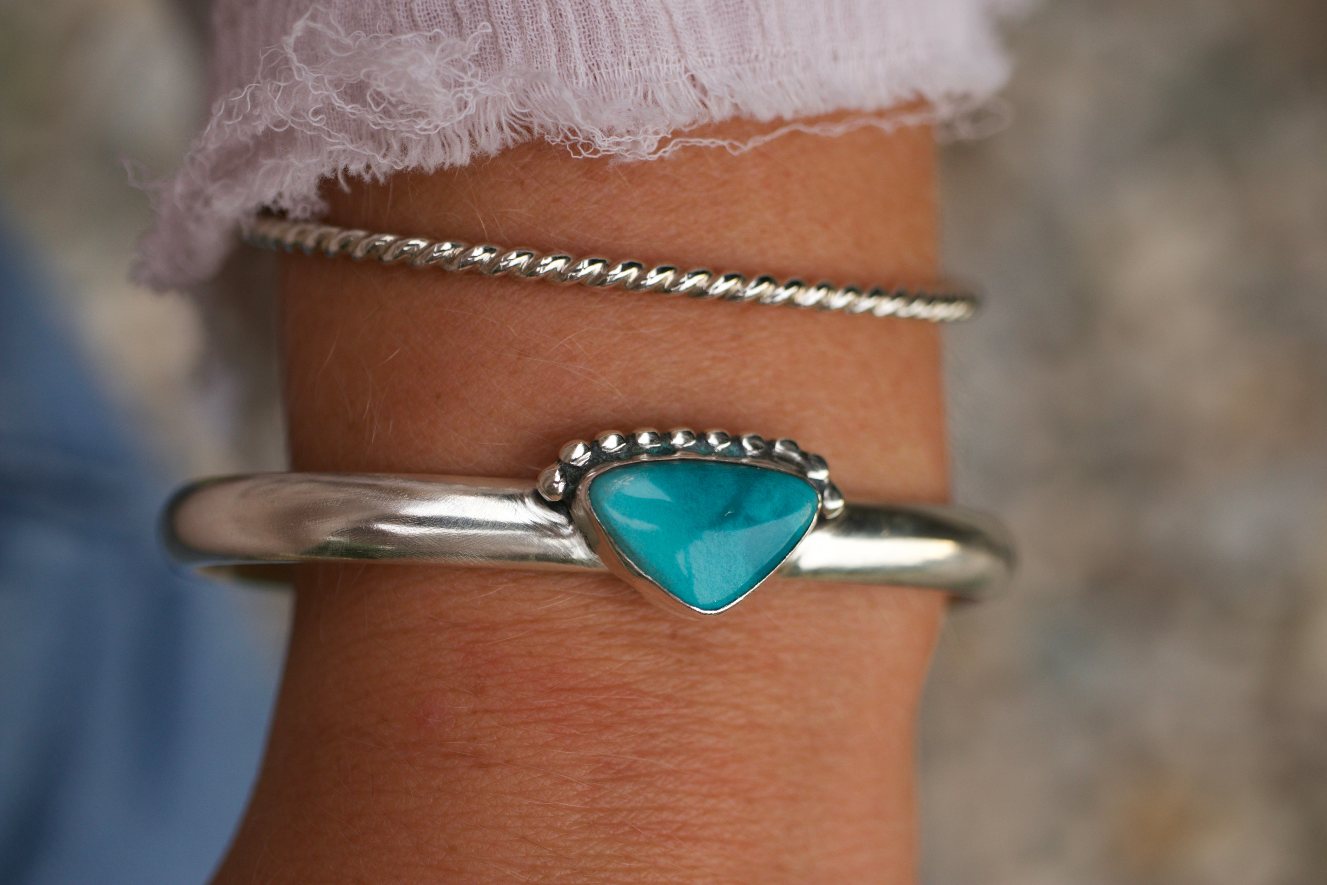 triangle fox turquoise cuff