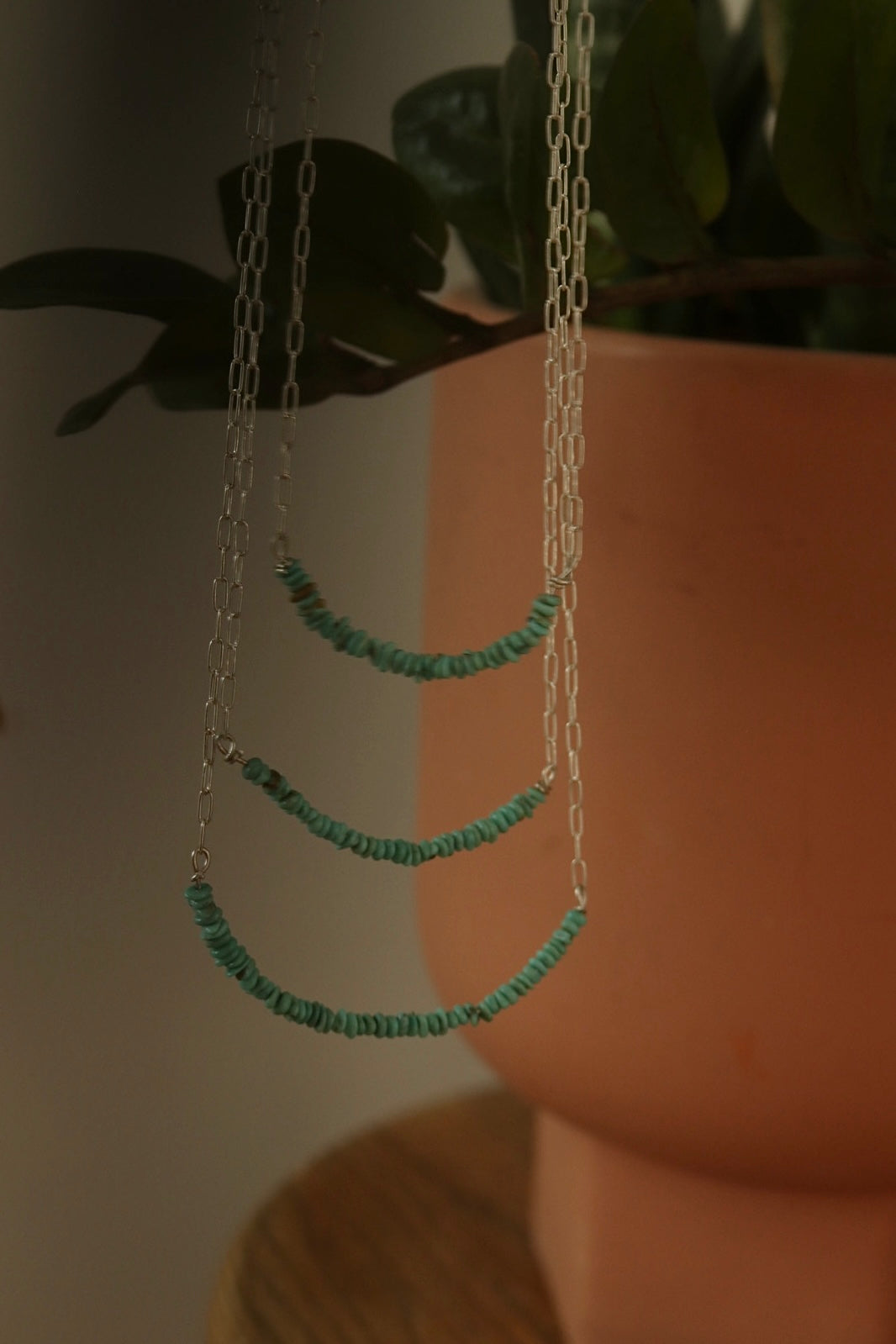 beaded turquoise chain