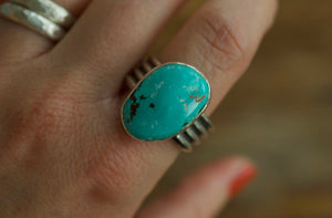 natural fox turquoise ring size 11.5